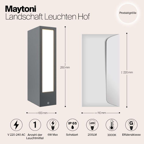 Уличный светодиодный светильник Maytoni Hof O422FL-L6GF