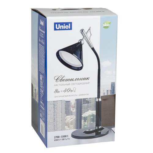 Настольная лампа Uniel TLD-569 Black/Led/400Lm/2700-5500K/Dimmer UL-00007437 Настольная лампа Uniel TLD-569 Black/Led/400Lm/2700-5500K/Dimmer UL-00007437