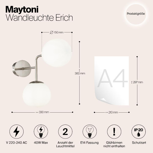 Бра Maytoni Erich MOD221-WL-02-N