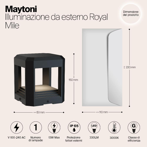 Ландшафтный светодиодный светильник Maytoni Royal Mile O019FL-L13GR3K