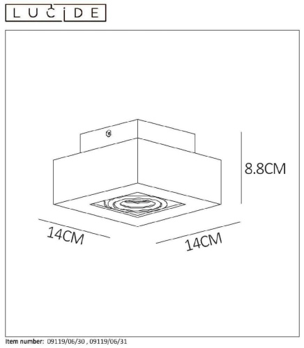 Потолочный светильник Lucide Xirax 09119/06/30