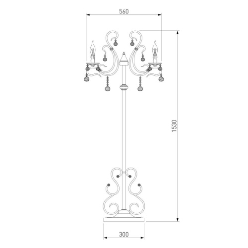 Торшер Eurosvet 12505/3F античная бронза Strotskis