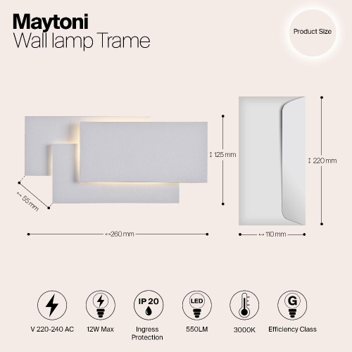Настенный светодиодный светильник Maytoni Trame C804WL-L12W Настенный светодиодный светильник Maytoni Trame C804WL-L12W
