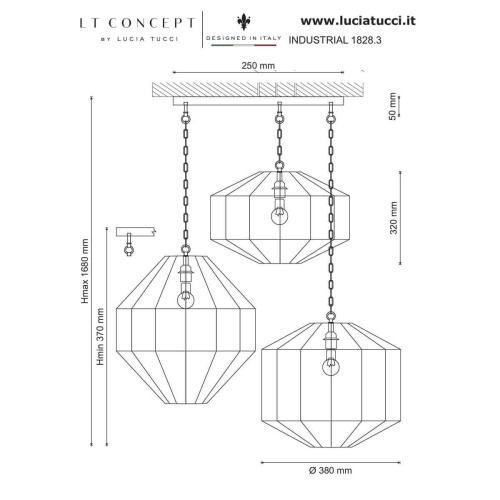 Подвесная люстра Lucia Tucci Industrial 1828.3 Подвесная люстра Lucia Tucci Industrial 1828.3