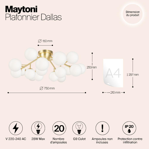 Потолочный светильник Maytoni MOD545CL-20BS