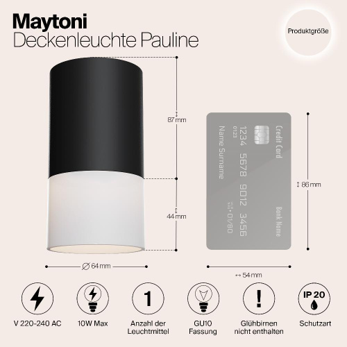 Потолочный светильник Maytoni Pauline C007CW-01B Потолочный светильник Maytoni Pauline C007CW-01B