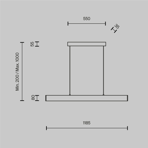Подвесной светодиодный светильник Maytoni Step P010PL-L30B