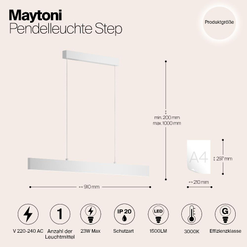 Подвесной светодиодный светильник Maytoni Step P010PL-L23W