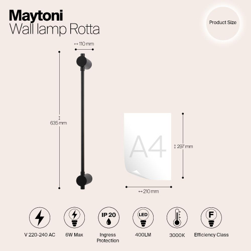 Бра Maytoni Rotta MOD413WL-L6B3K Бра Maytoni Rotta MOD413WL-L6B3K