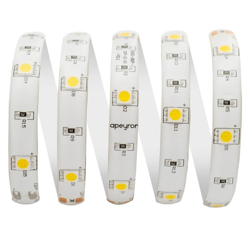 Светодиодная влагозащищенная лента Apeyron 7,2W/m 30Led/m 5050SMD дневной белый 5M 00-150 Светодиодная влагозащищенная лента Apeyron 7,2W/m 30Led/m 5050SMD дневной белый 5M 00-150