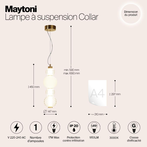 Подвесной светильник Maytoni P069PL-L17G3K