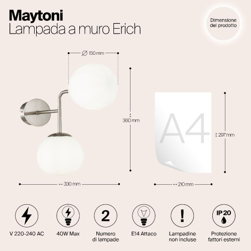 Бра Maytoni Erich MOD221-WL-02-N