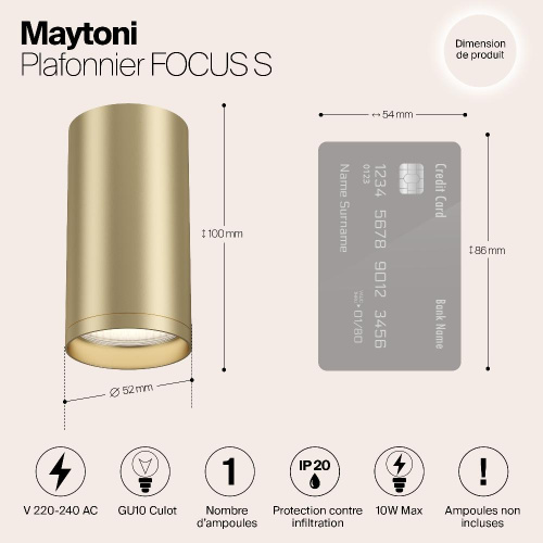 Потолочный светильник Maytoni Focus S C052CL-01MG