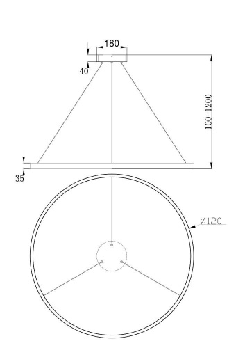 Подвесной светодиодный светильник Maytoni Rim MOD058PL-L65BS4K