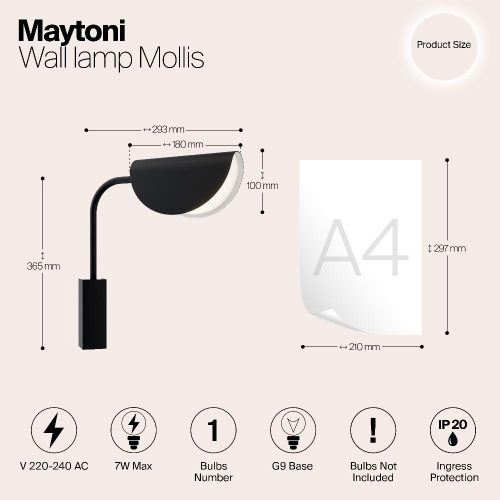 Бра Maytoni Technical Mollis MOD126WL-01B