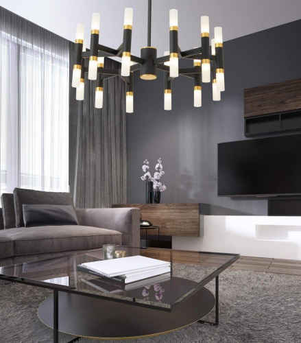 Подвесная люстра Lumina Deco Richmond LDP 6035-24 BK+GD Подвесная люстра Lumina Deco Richmond LDP 6035-24 BK+GD