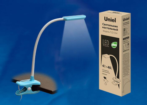 Настольная лампа Uniel TLD-554 Blue/LED/400Lm/5500K/Dimmer UL-00003646 Настольная лампа Uniel TLD-554 Blue/LED/400Lm/5500K/Dimmer UL-00003646