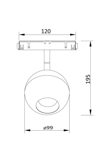 Трековый светодиодный светильник для магнитного шинопровода Maytoni Technical Ball TR028-2-15W3K-B Трековый светодиодный светильник для магнитного шинопровода Maytoni Technical Ball TR028-2-15W3K-B