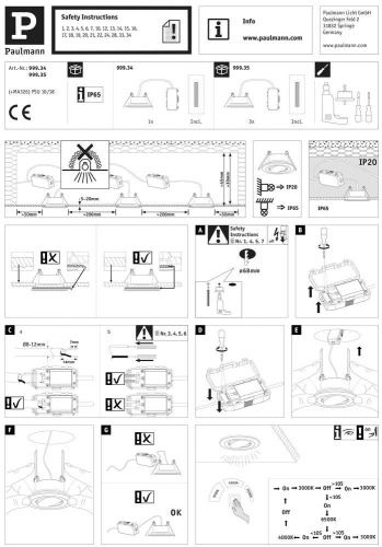 Встраиваемый светодиодный светильник Paulmann Calla 99934