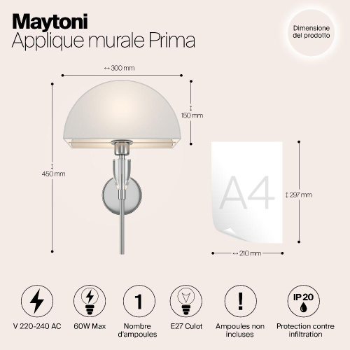 Настенный светильник (бра) Maytoni Z034WL-01CH Настенный светильник (бра) Maytoni Z034WL-01CH