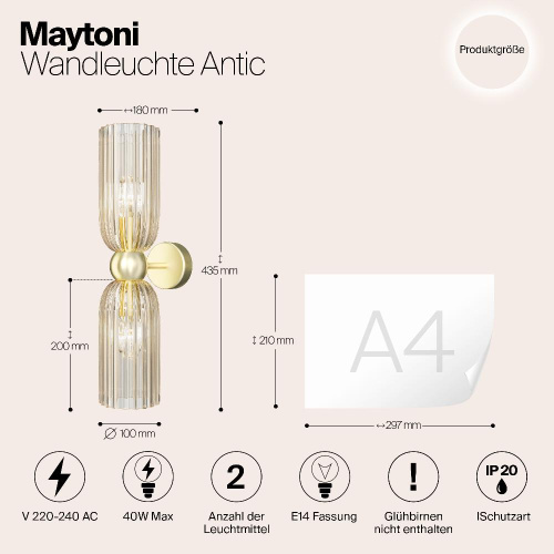 Настенный светильник (бра) Maytoni MOD302WL-02CG