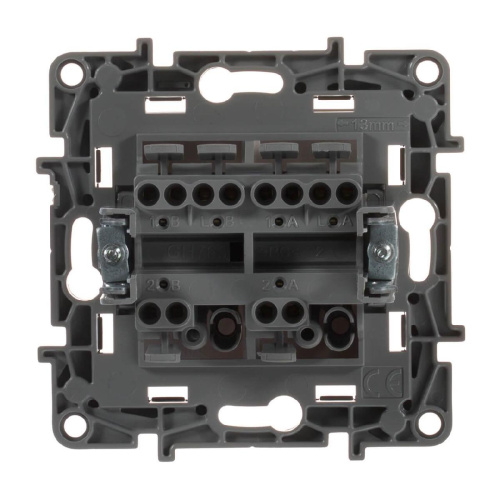 Переключатель двухклавишный Legrand Etika 10A 250V алюминий 672412