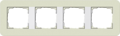 Рамка 4-постовая Gira E3 песочный/белый глянцевый 0214417
