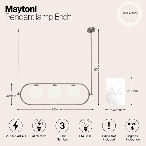 Подвесной светильник Maytoni MOD221PL-03N