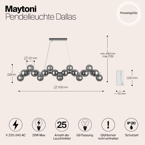 Подвесная люстра Maytoni Dallas MOD547PL-25CH