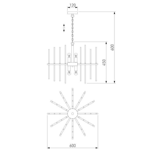 Подвесная люстра Bogates Allure 355/6 Smart хром Подвесная люстра Bogates Allure 355/6 Smart хром