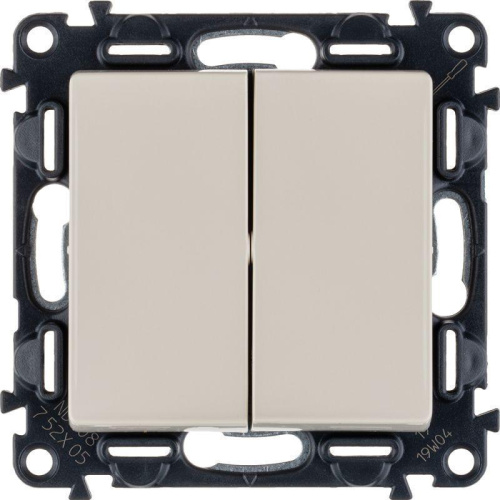 Выключатель двухклавишный Legrand Valena Life 10A 250V слоновая кость 752505