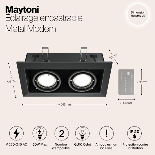 Встраиваемый светильник Maytoni Metal DL008-2-02-B Встраиваемый светильник Maytoni Metal DL008-2-02-B