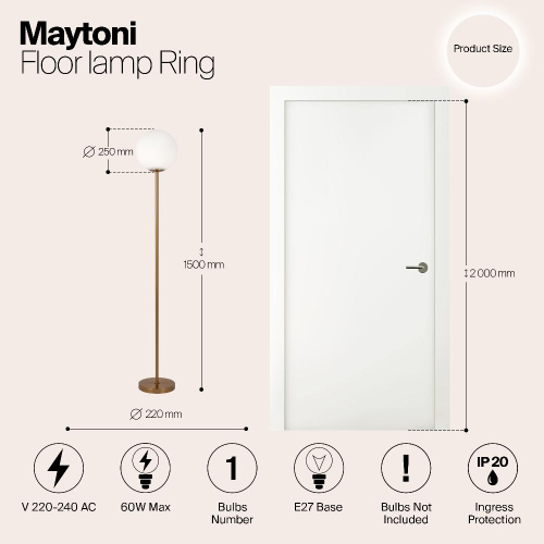 Напольный светильник (торшер) Maytoni MOD013FL-01BS