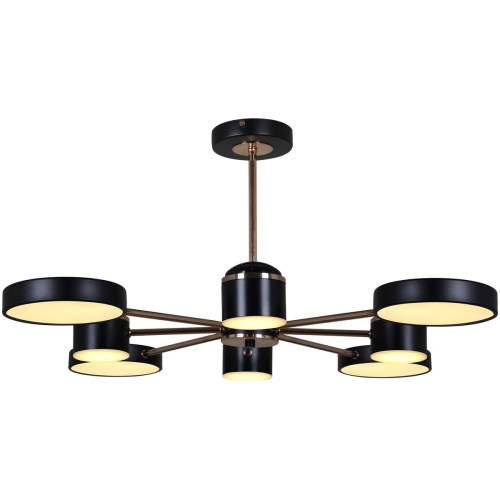 Потолочная светодиодная люстра Reluce 13289-4.3-08 Чёрный+Золотой хром