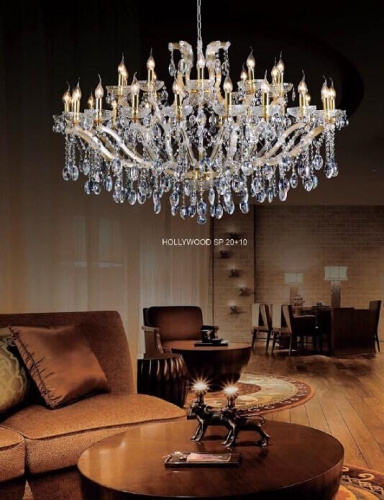 Подвесная люстра Crystal Lux Hollywood SP20+10 Gold Подвесная люстра Crystal Lux Hollywood SP20+10 Gold