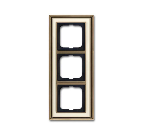 Рамка 3-постовая ABB Dynasty латунь античная/белое стекло 2CKA001754A4582 Рамка 3-постовая ABB Dynasty латунь античная/белое стекло 2CKA001754A4582