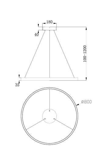 Подвесной светодиодный светильник Maytoni Rim MOD058PL-L42B4K