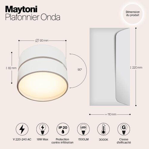 Спот Maytoni Onda C024CL-L18W Спот Maytoni Onda C024CL-L18W