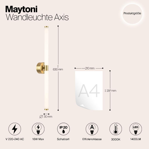 Подсветка для зеркал Maytoni Axis MOD106WL-L16G3K