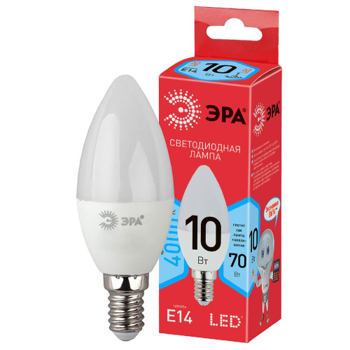 Лампа светодиодная ЭРА E14 10W 4000K матовая ECO LED B35-10W-840-E14 Б0032963