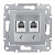Розетка телефонная 2хRJ11 Schneider Electric Sedna SDN4201160