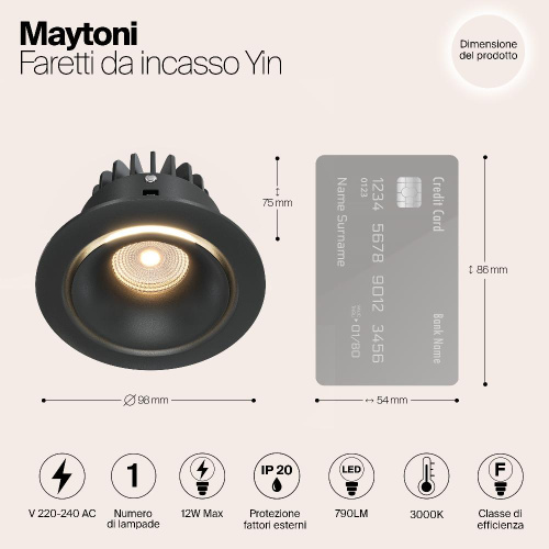 Встраиваемый светодиодный светильник Maytoni Zoom DL031-2-L12B