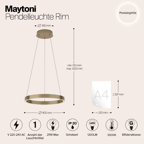 Подвесной светильник Maytoni MOD058PL-L22BS3K