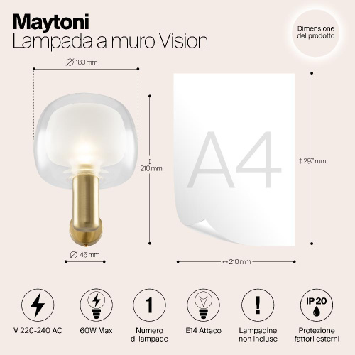 Бра Maytoni Vision MOD411WL-01G