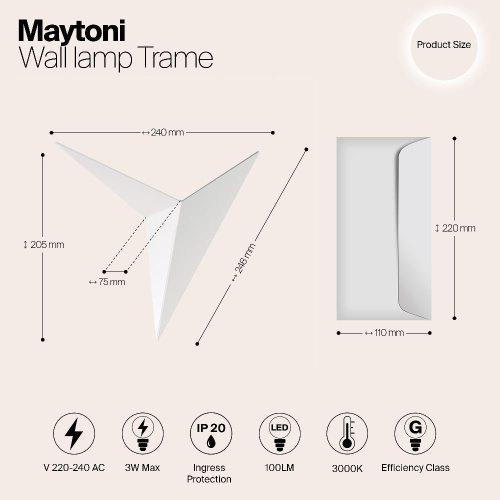 Настенный светодиодный светильник Maytoni Trame C808WL-L3W Настенный светодиодный светильник Maytoni Trame C808WL-L3W