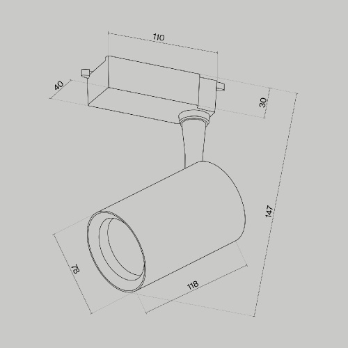 Трековый светильник Technical TR003-1-10W3K-M-W Трековый светильник Technical TR003-1-10W3K-M-W
