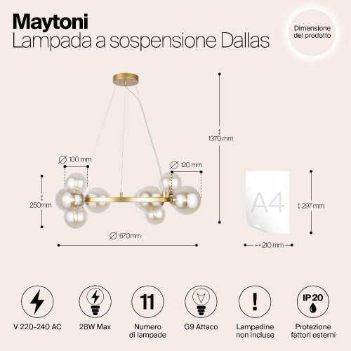 Подвесной светильник Maytoni MOD545PL-11G
