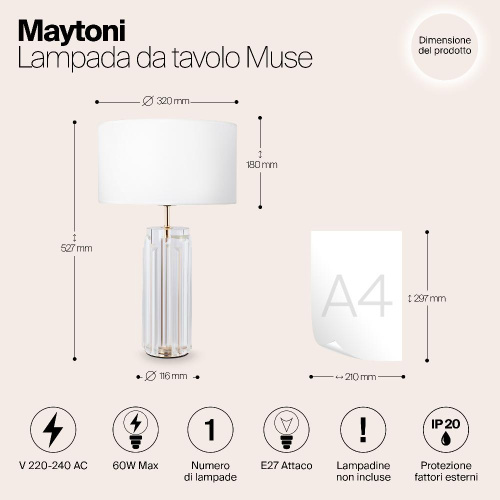 Настольный светильник Maytoni MOD304TL-01G