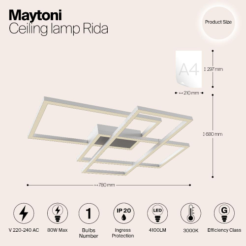 Потолочный светодиодный светильник Maytoni Line MOD015CL-L80W