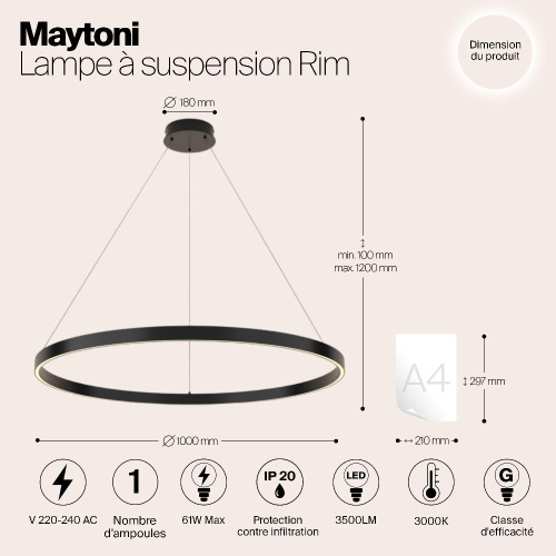 Подвесной светильник Maytoni MOD058PL-L54B3K